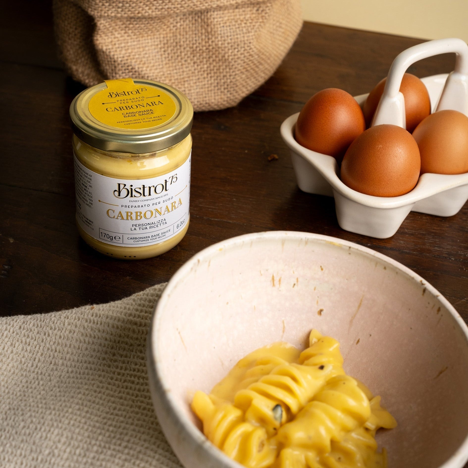 Carbonara Base, Authentic Roman Recipe, No Cream - By Bistrot75 TARTUFLANGHE USA