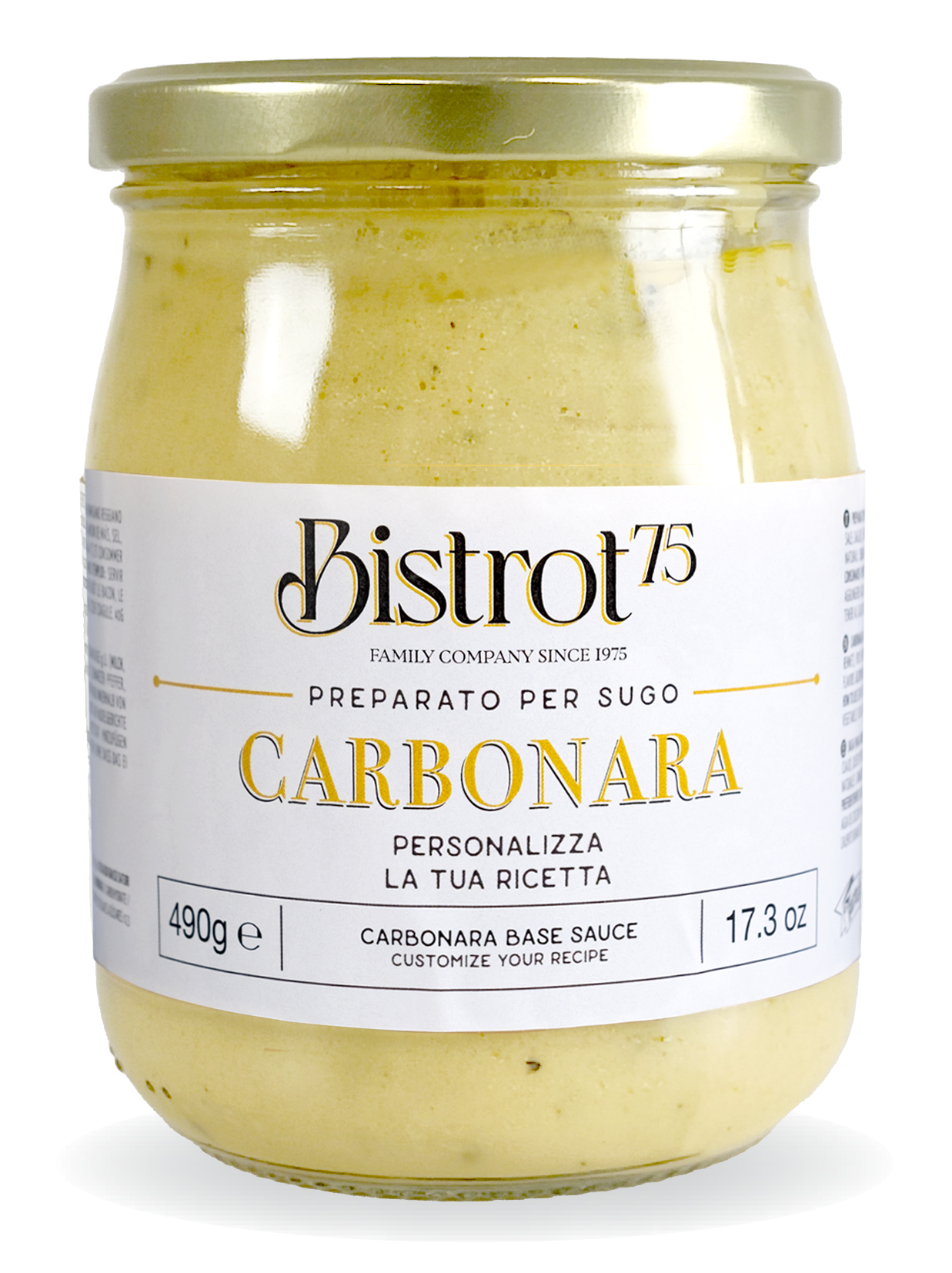 Carbonara Base, Authentic Roman Recipe, No Cream - By Bistrot75 TARTUFLANGHE USA