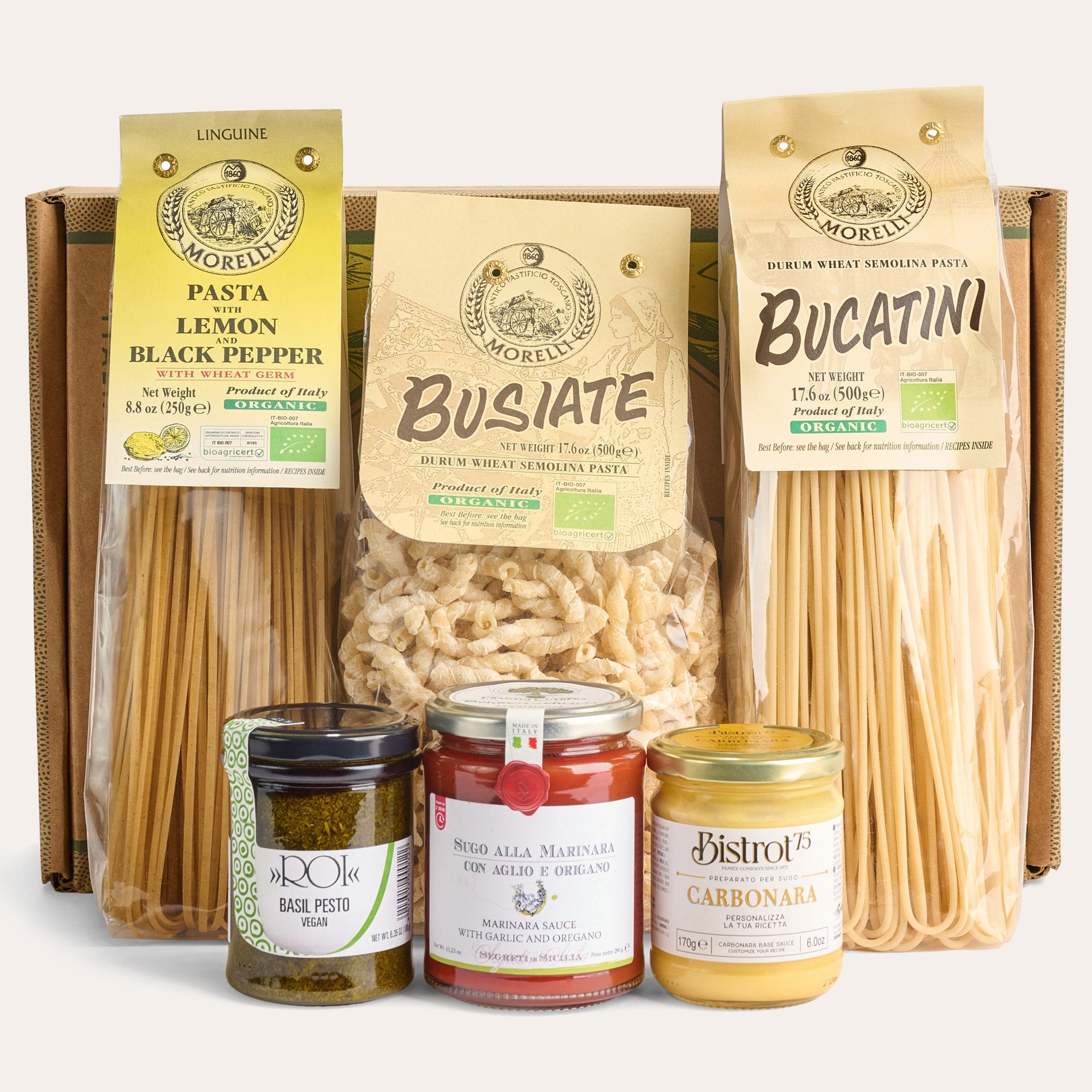 Pasta and Sauce Trio - Italian Gift Basket Mercato di Bellina