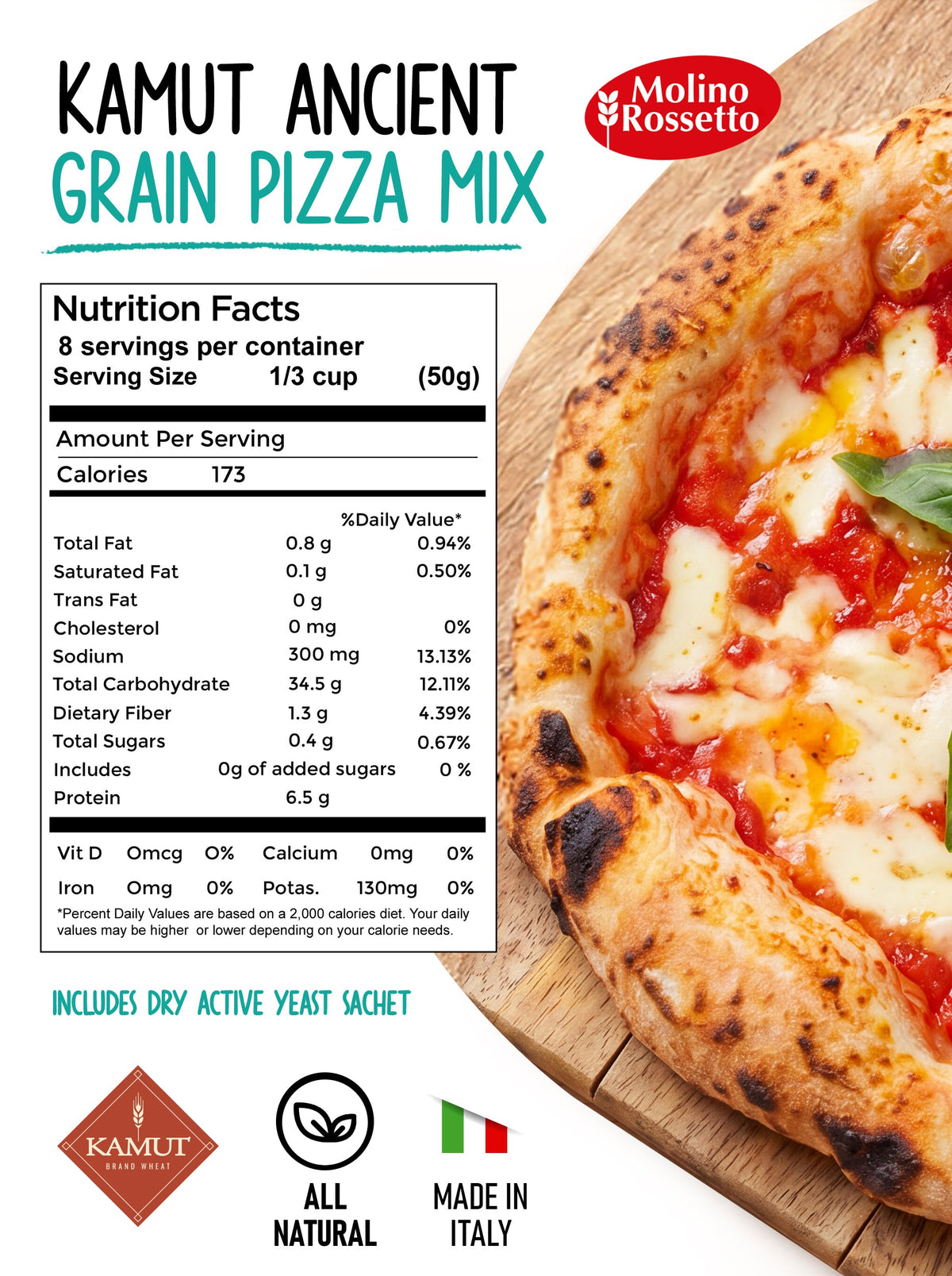 Kamut Pizza Dough Mix with Active Dry Yeast - By Molino Rossetto Molino Rossetto