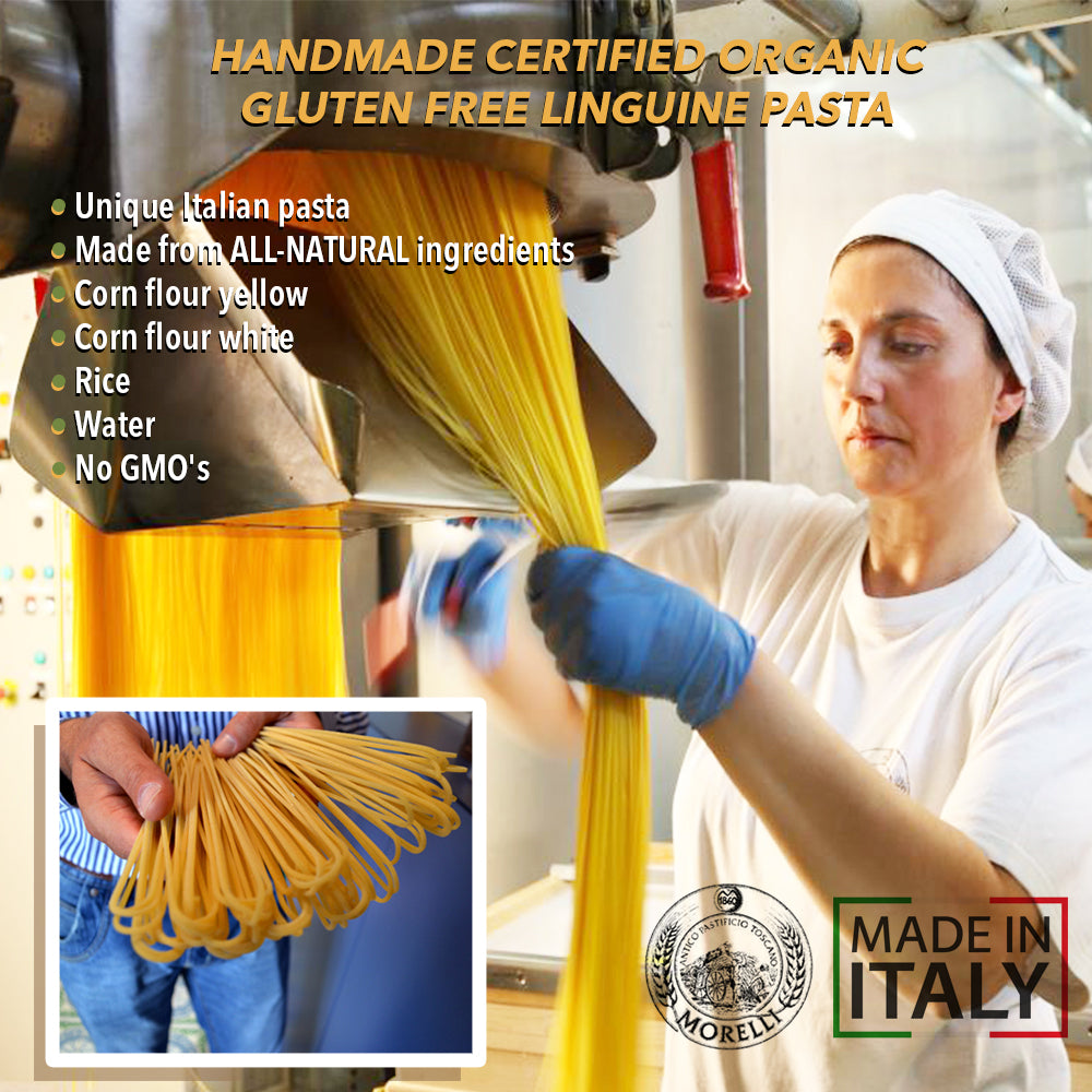Mais Linguine Italian Pasta Made with Corn, Gluten Free 8.8oz / 250g Morelli Pasta