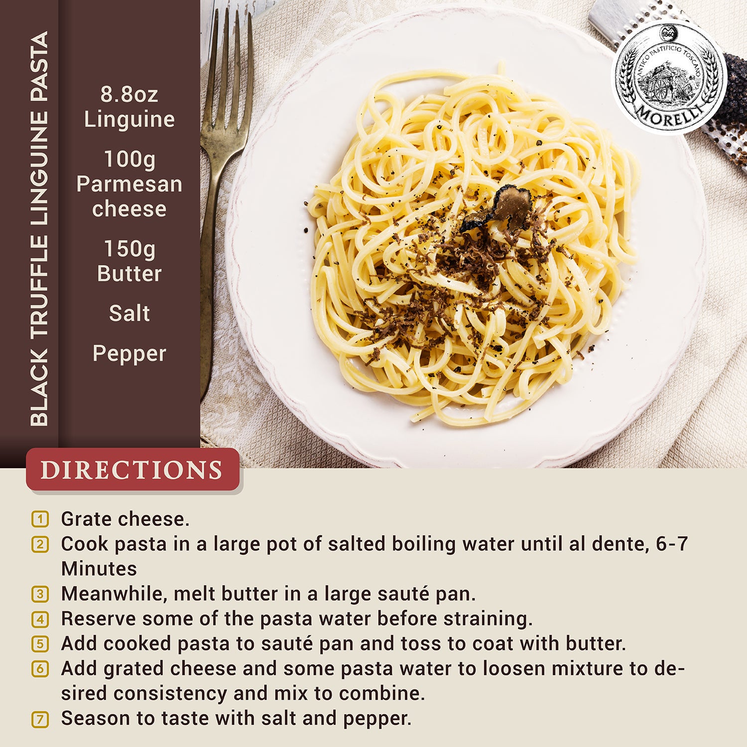 Linguine Tartufo Linguine Pasta with Truffle Morelli Pasta