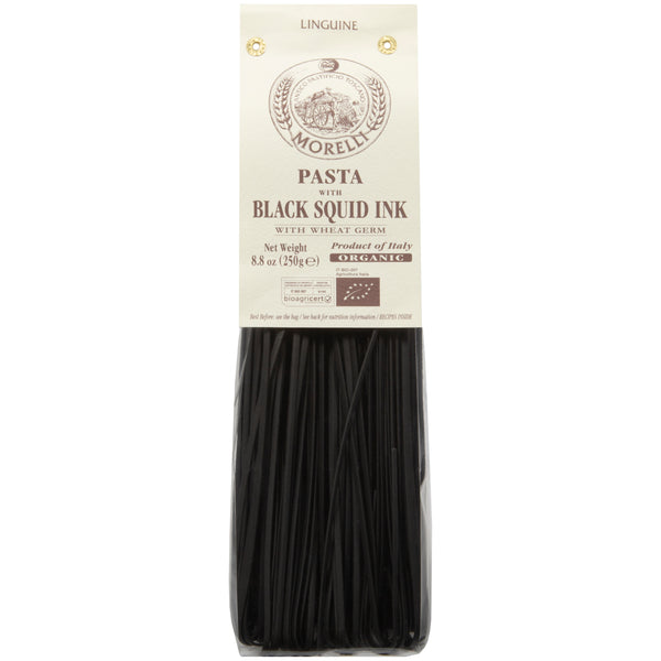 Organic Linguine Pasta with Squid Ink 8.8oz/250g Morelli Pasta
