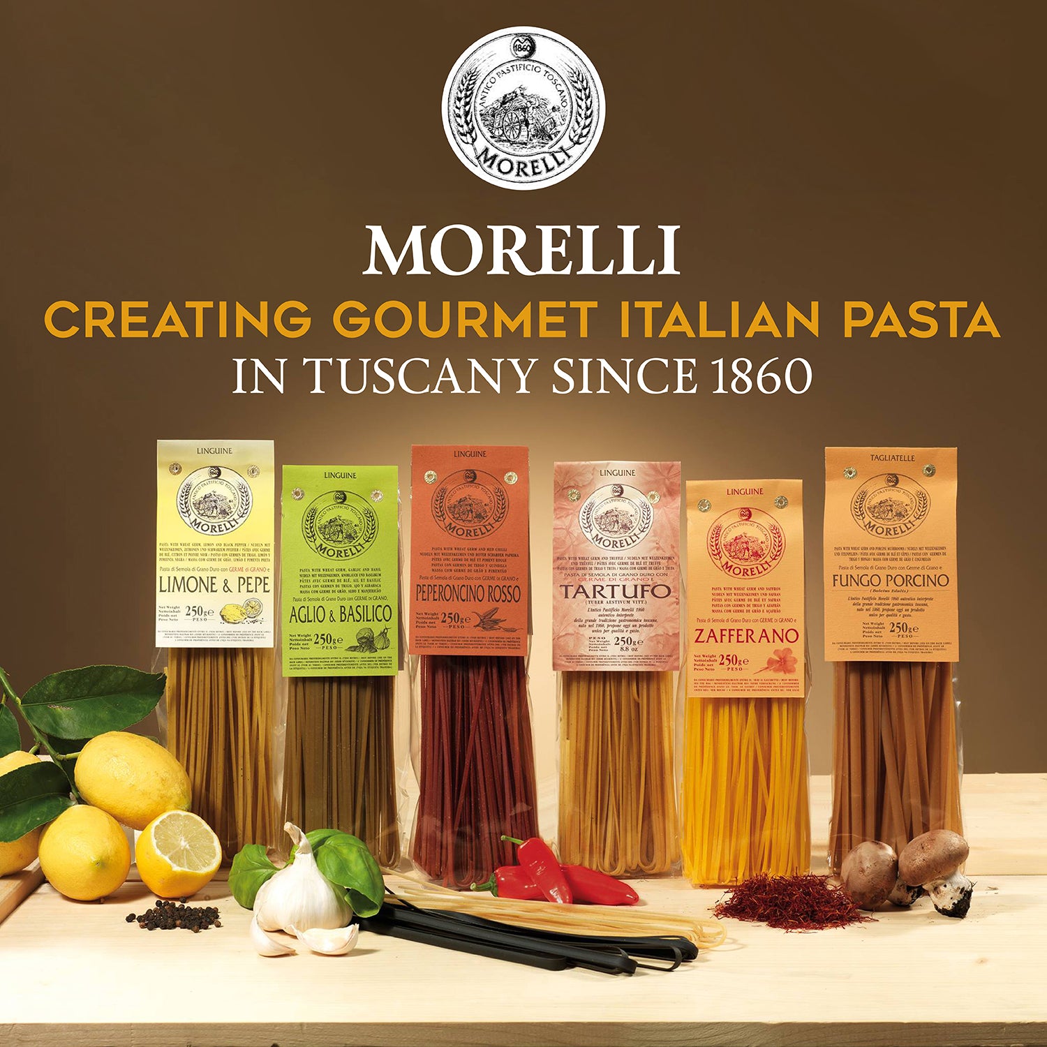 Linguine Pasta with Red Chili 8.8oz (250g) Morelli Pasta
