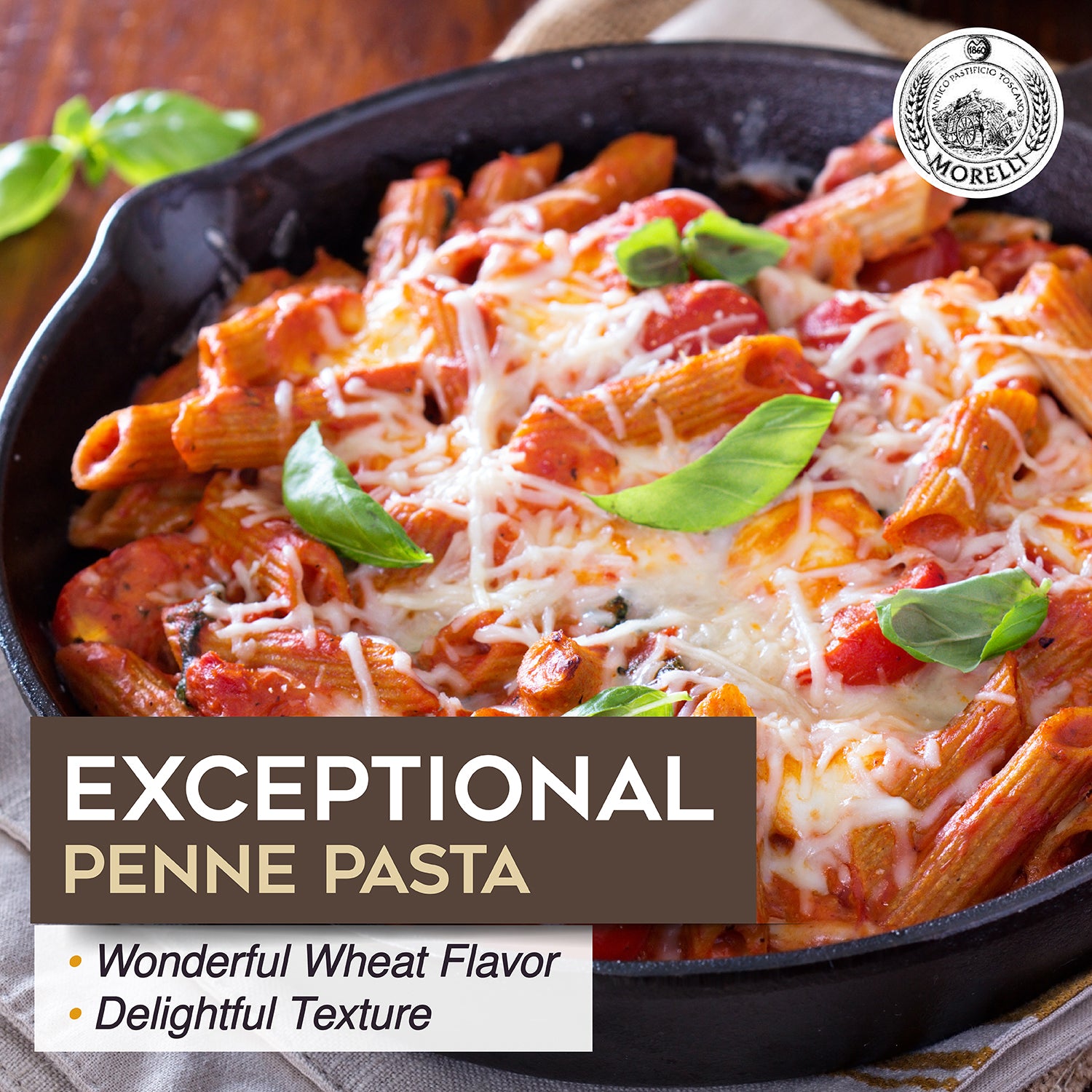 Penne Integrali Whole Wheat Pasta 17.6oz / 500g Morelli Pasta