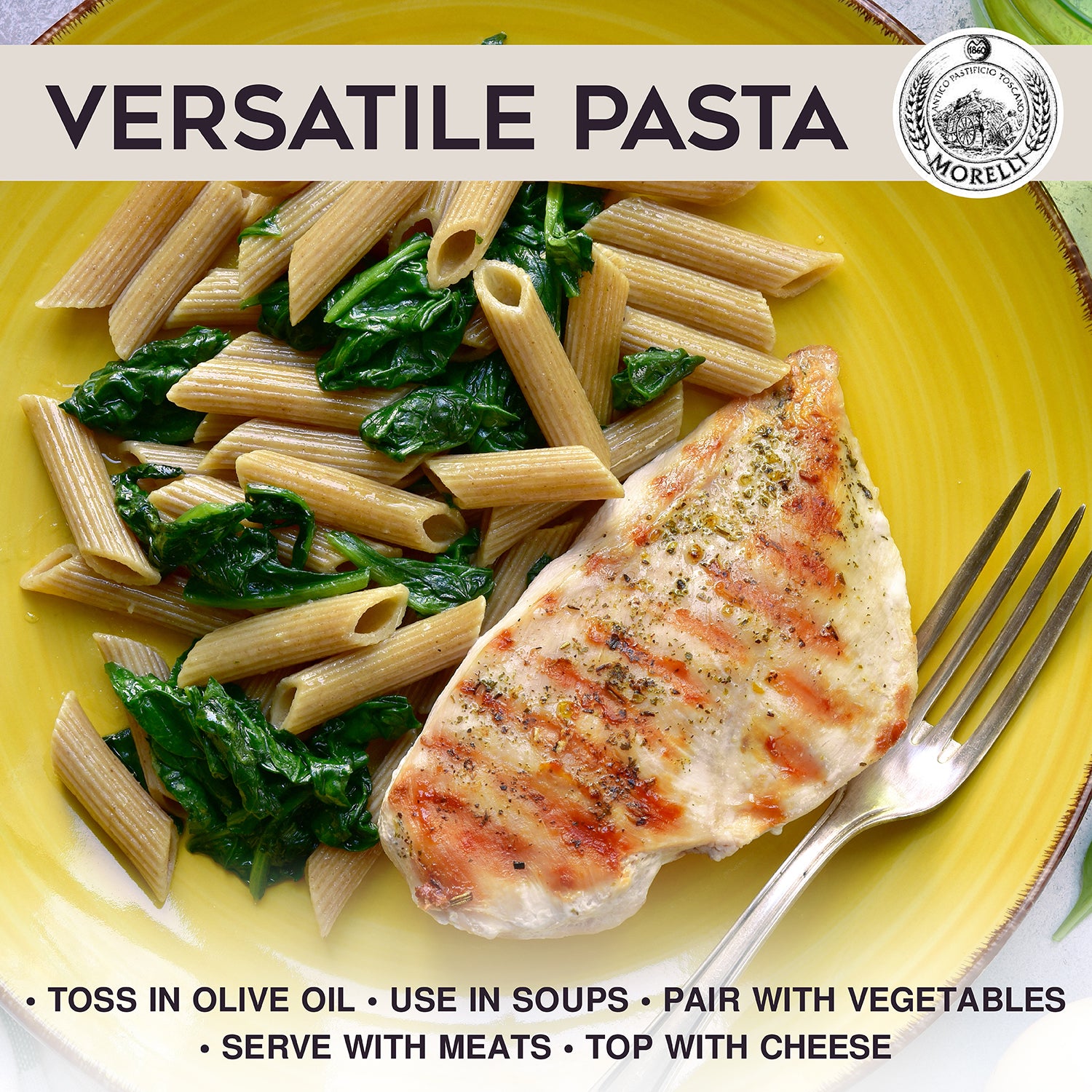 Penne Integrali Whole Wheat Pasta 17.6oz / 500g Morelli Pasta
