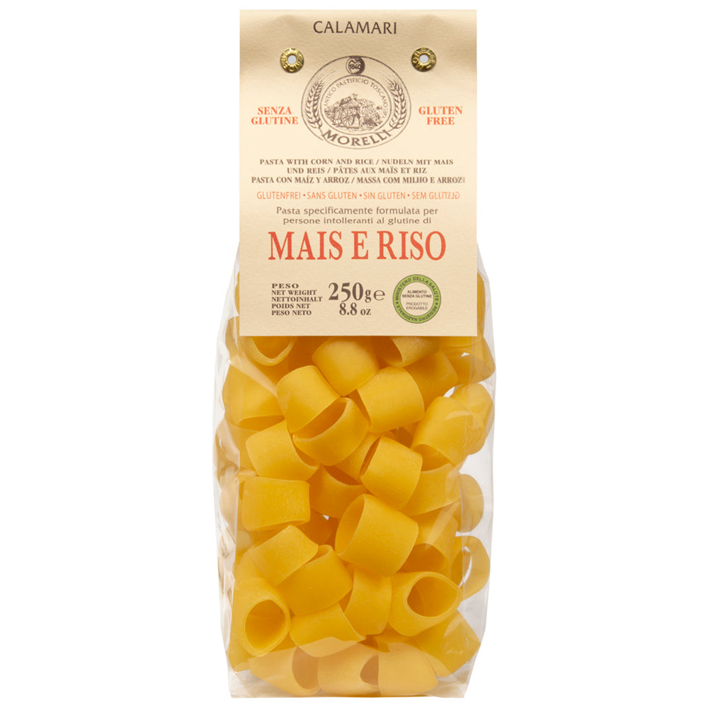 Riso e Mais Calamari Pasta Made with Rice and Corn, Gluten Free 8.8oz/250g Morelli Pasta