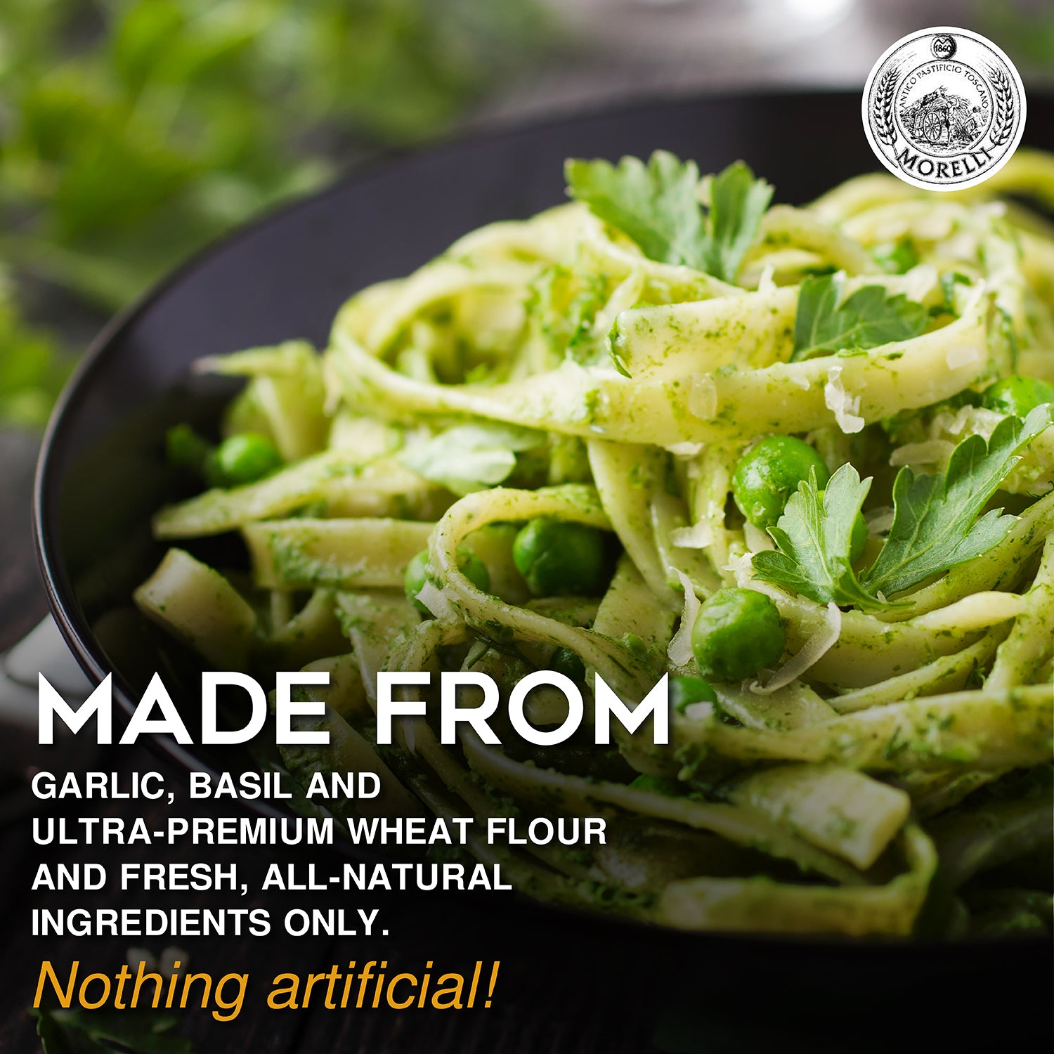 Aglio e Basilico Garlic and Basil Linguine, 8.8oz (250g) Morelli Pasta